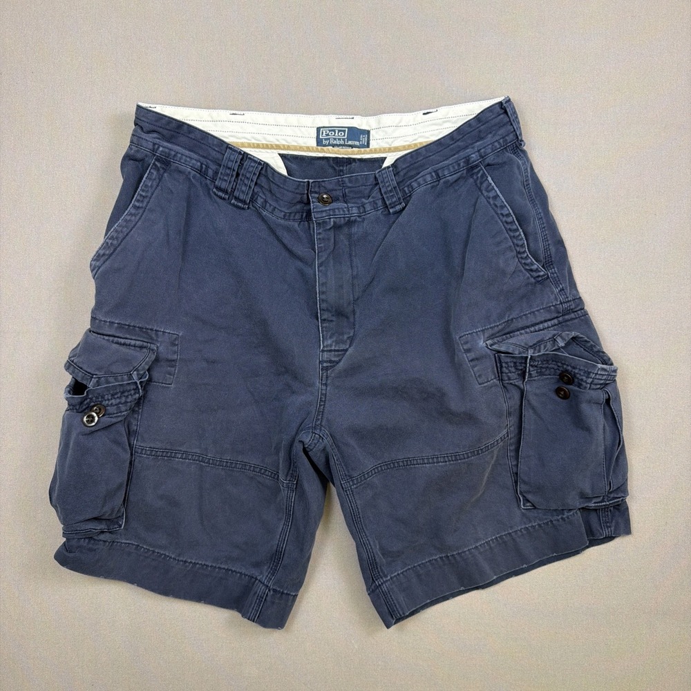 Polo Ralph Lauren‎ Navy Blue Cargo Shorts Size Men's 38 Side Pockets